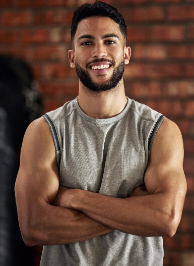 Smiley sports man image